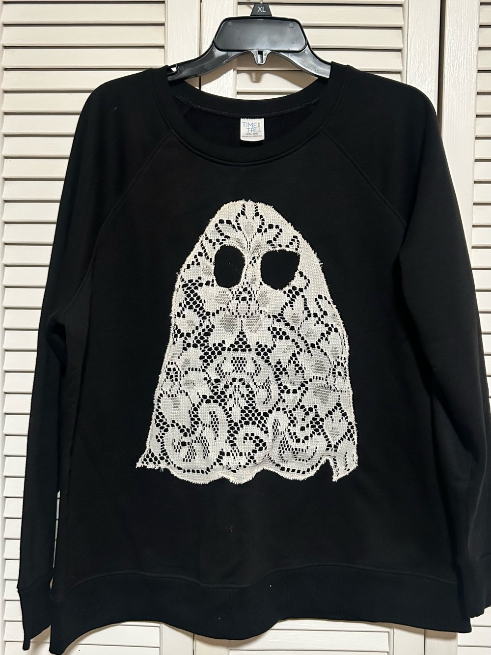 Vintage Upcycled, lace ghost sweatshirt